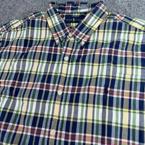 Ralph Lauren Shirt Mens Extra Large Plaid Classic Fit Button Down Short Sleeve